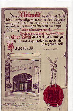 Hagen in Westfalen Cafe Victoria 1913 Hagen in Westfalen Cafe Victoria 1913