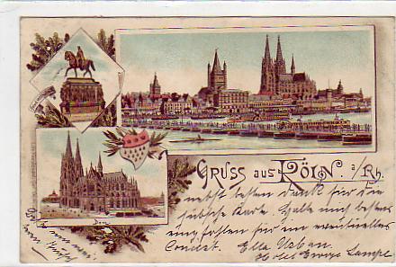 Köln am Rhein Litho von 1899 Köln am Rhein Litho von 1899