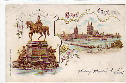 Köln am Rhein Litho von 1899 Köln am Rhein Litho von 1899