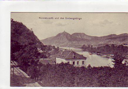 Nonnenwerth Siebengebirge bei Bonn, Eisenbahn-Line ca 1915 Nonnenwerth Siebengebirge bei Bonn, Eisenbahn-Line ca 1915