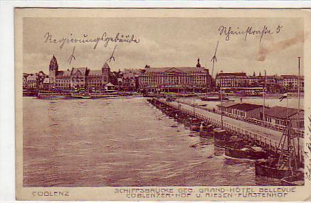 Koblenz am Rhein Schiffbrücke 1918 Koblenz am Rhein Schiffbrücke 1918