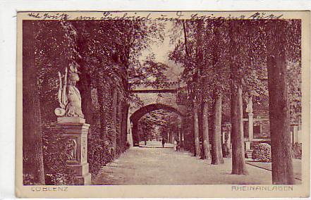 Koblenz Rheinanlagen 1918 Koblenz Rheinanlagen 1918