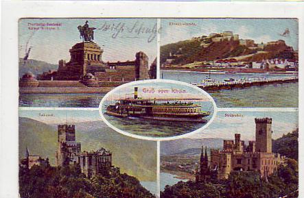 Koblenz Ehrenbreitstein ,Stolzenfels , Der Rhein 1913 Koblenz Ehrenbreitstein ,Stolzenfels , Der Rhein 1913