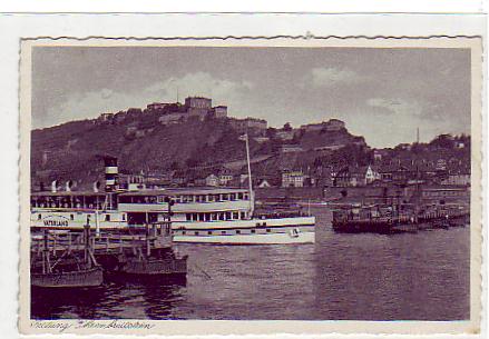 Koblenz Ehrenbreitstein Motorschiff Vaterland vor 1945 Koblenz Ehrenbreitstein Motorschiff Vaterland vor 1945