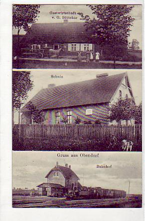 Gruß aus Obendorf mit Bahnhof,Eisenbahn bei Memmingen 1916 Gruß aus Obendorf mit Bahnhof,Eisenbahn bei Memmingen 1916