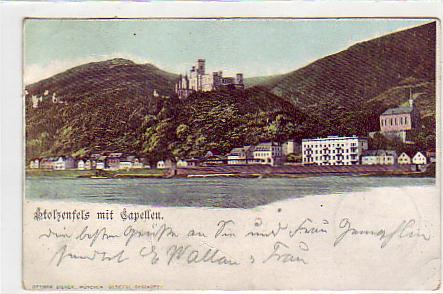 Rüdesheim im Rheingau Schloss Stolzenfgels 1906 Rüdesheim im Rheingau Schloss Stolzenfgels 1906