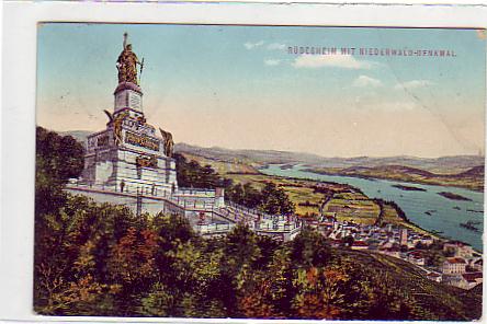 Rüdesheim im Rheingau Niederwald Denkmal 1912 Rüdesheim im Rheingau Niederwald Denkmal 1912
