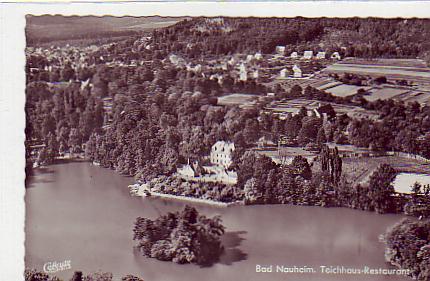Bad Nauheim Luftbild Restaurant Teichhaus 1962 Bad Nauheim Luftbild Restaurant Teichhaus 1962
