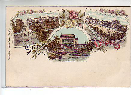 Leipzig Litho von ca 1900 Goethestrasse,Augustusplatz Leipzig Litho von ca 1900 Goethestrasse,Augustusplatz