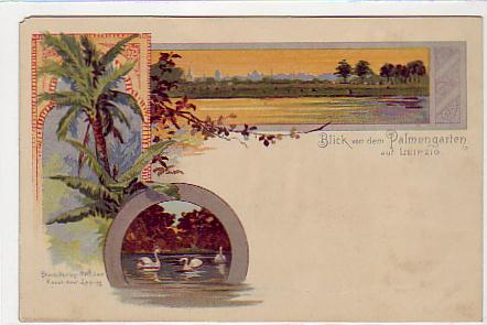 Leipzig Litho von ca 1900 Palmengarten Leipzig Litho von ca 1900 Palmengarten