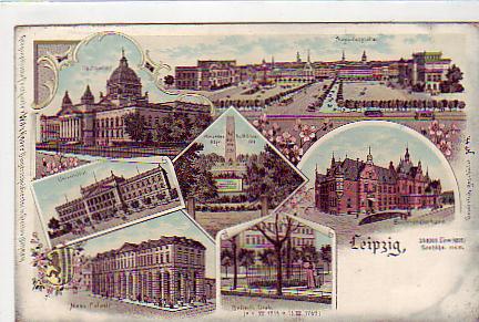 Leipzig Litho von ca 1900 Augustusplatz,Reichsgericht Leipzig Litho von ca 1900 Augustusplatz,Reichsgericht