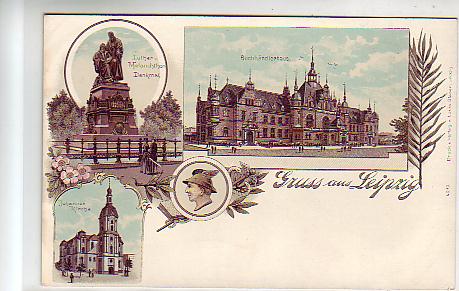 Leipzig Litho von ca 1900 Buchhändlerhaus Leipzig Litho von ca 1900 Buchhändlerhaus