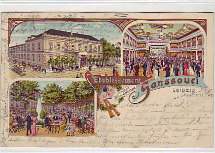 Leipzig Litho Etablissement Sanssouci 1905 Leipzig Litho Etablissement Sanssouci 1905