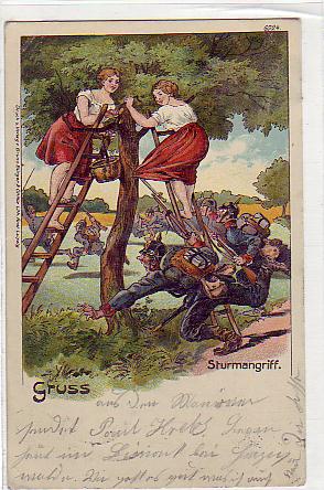 Leipzig Litho Sturmangriff,Militär 1905 Leipzig Litho Sturmangriff,Militär 1905