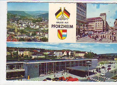 Pforzheim mit Bahnhof 1970 Pforzheim mit Bahnhof 1970