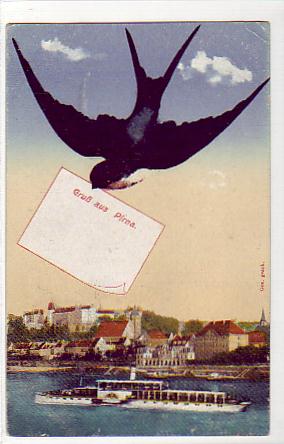 Pirna an der Elbe mit Raddampfer Pirna an der Elbe mit Raddampfer