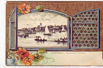 Hamburg Litho mit kleinbild ,Prägekarte ca 1900 Hamburg Litho mit kleinbild ,Prägekarte ca 1900