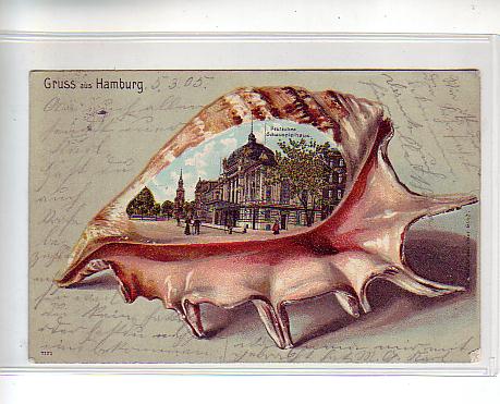 Hamburg Litho mit kleinbild,Prägekarte,Schauspielhaus 1905 Hamburg Litho mit kleinbild,Prägekarte,Schauspielhaus 1905