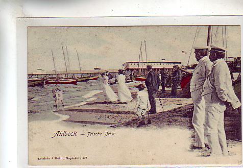 Ostseebad Ahlbeck Strand Boote und Leute ca 1900 Ostseebad Ahlbeck Strand Boote und Leute ca 1900