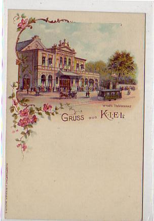 Kiel Wriedt´s Etablissement Jugendstil Litho ca 1900 Kiel Wriedt´s Etablissement Jugendstil Litho ca 1900