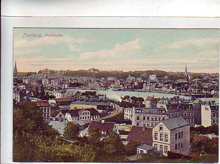Flensburg mit Eisenbahn ca 1910 Flensburg mit Eisenbahn ca 1910