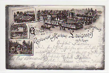 Magdeburg Restaurant Kurhaus Louisenhof Litho 1899 Magdeburg Restaurant Kurhaus Louisenhof Litho 1899