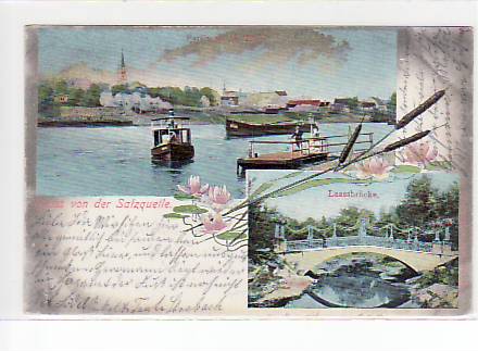 Magdeburg Salzquelle mit Dampfer 1902 Magdeburg Salzquelle mit Dampfer 1902