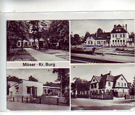 Möser Kr.Burg mit Bahnhof ca 1980 Möser Kr.Burg mit Bahnhof ca 1980