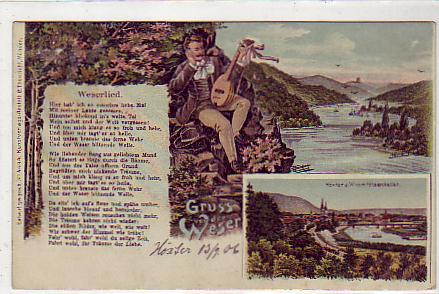 Höxter an der Weser Weserlied,Musik 1906 Höxter an der Weser Weserlied,Musik 1906