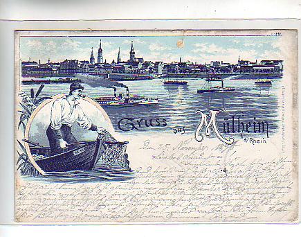 Mülheim an der Ruhr Fischer,Raddampfer 1898 Mülheim an der Ruhr Fischer,Raddampfer 1898