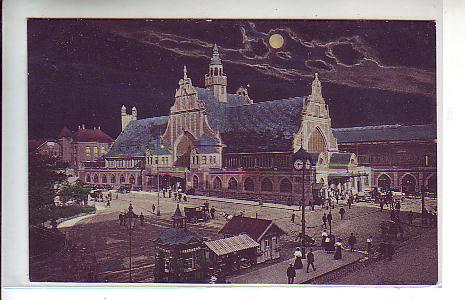 Bahnhof Essen im Mondschein ca 1910 Bahnhof Essen im Mondschein ca 1910