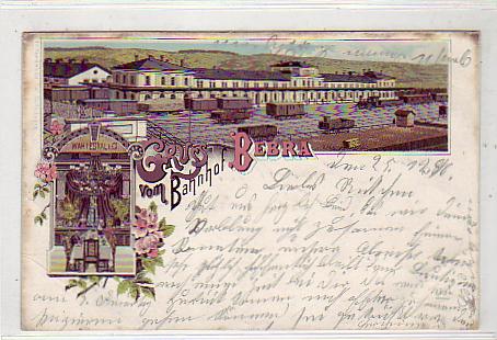 Bebra Bahnhof Eisenbahn Litho 1898 Bebra Bahnhof Eisenbahn Litho 1898