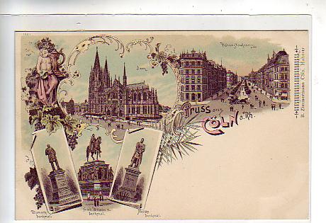 Köln am Rhein Litho Dom,Ring,Denkmäler ca 1900 Köln am Rhein Litho Dom,Ring,Denkmäler ca 1900