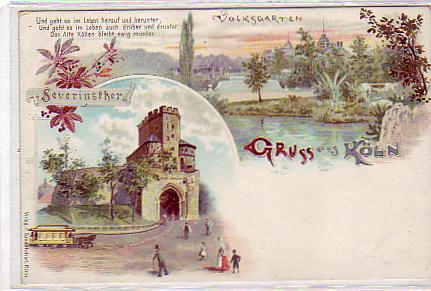 Köln am Rhein Litho Volksgarten ca 1900 Köln am Rhein Litho Volksgarten ca 1900