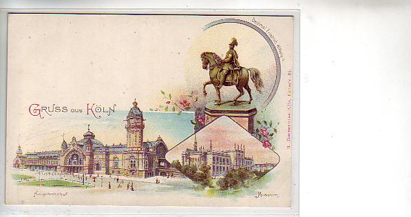 Köln am Rhein Litho Bahnhof ca 1900 Köln am Rhein Litho Bahnhof ca 1900