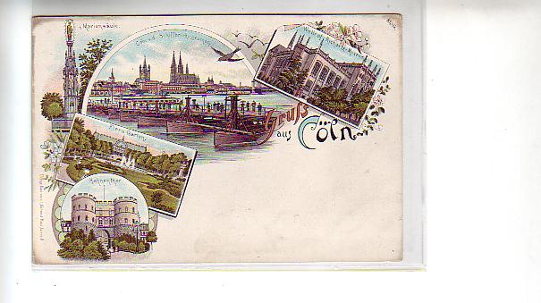 Köln am Rhein Litho Flora Garten,Museum ca 1900 Köln am Rhein Litho Flora Garten,Museum ca 1900