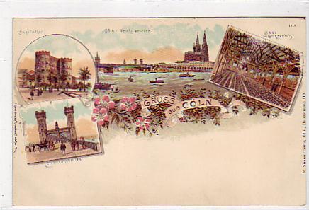 Köln am Rhein Litho Bahnenthor,Saal Gürzenich ca 1900 Köln am Rhein Litho Bahnenthor,Saal Gürzenich ca 1900