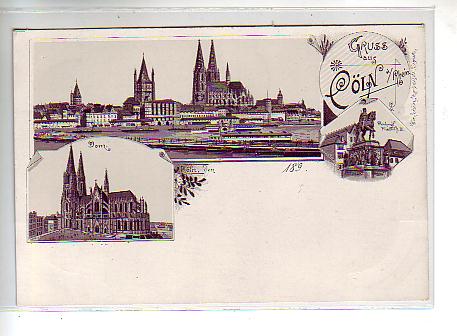 Köln am Rhein Litho Dom und Raddampfer vor 1900 Köln am Rhein Litho Dom und Raddampfer vor 1900