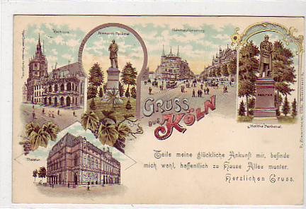 Köln am Rhein Litho Rathaus,Theater,Ring Köln am Rhein Litho Rathaus,Theater,Ring