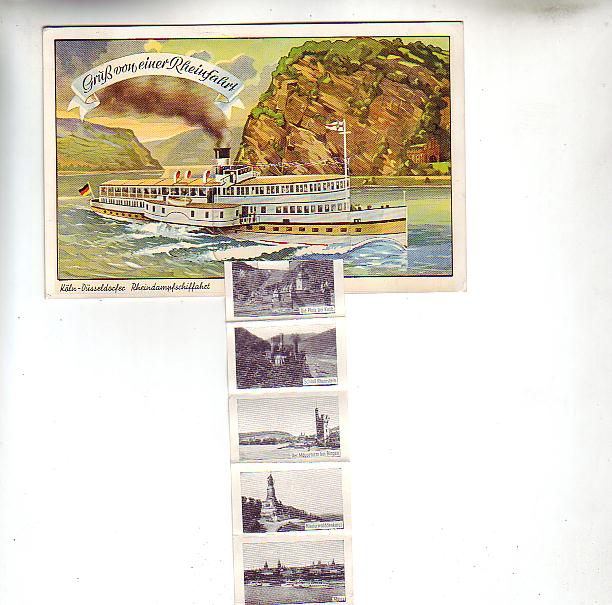 Köln Düsseldorf Rhein-Dampfschiffahrt,Leporello 10 kleine Bilder Köln Düsseldorf Rhein-Dampfschiffahrt,Leporello 10 kleine Bilder
