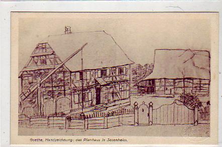 Weimar Goethe Handzeichnung Pfarrhaus in Sesenheim Weimar Goethe Handzeichnung Pfarrhaus in Sesenheim