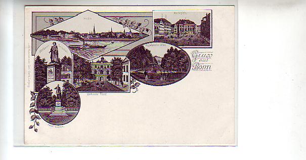 Bonn am Rhein Litho Beethoven-,Arndt-Denkmal ca 1900 Bonn am Rhein Litho Beethoven-,Arndt-Denkmal ca 1900
