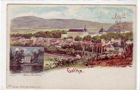 Gotha Thüringen Litho Ansichtskarte ca 1900 Gotha Thüringen Litho Ansichtskarte ca 1900