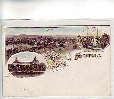 Gotha Thüringen Litho Ansichtskarte ca 1900 Gotha Thüringen Litho Ansichtskarte ca 1900