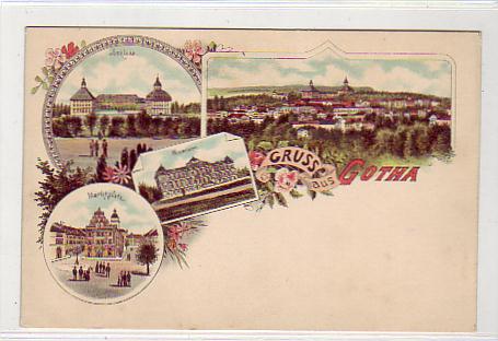 Gotha Thüringen Litho Ansichtskarte ca 1900 Gotha Thüringen Litho Ansichtskarte ca 1900