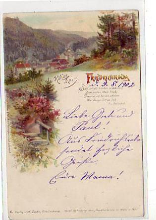 Friedrichroda in Thüringen Kühles Thal Litho 1902 Friedrichroda in Thüringen Kühles Thal Litho 1902