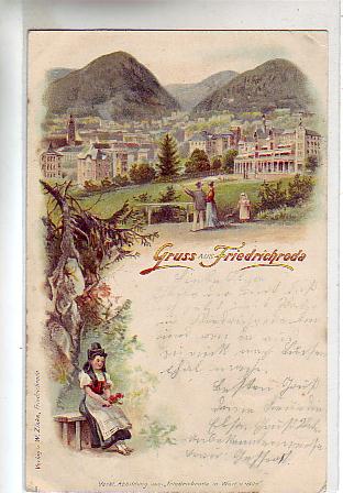 Friedrichroda in Thüringen Litho Trachten 1901 Friedrichroda in Thüringen Litho Trachten 1901