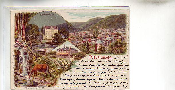 Friedrichroda in Thüringen Litho Ansichtskarte von 1906 Friedrichroda in Thüringen Litho Ansichtskarte von 1906