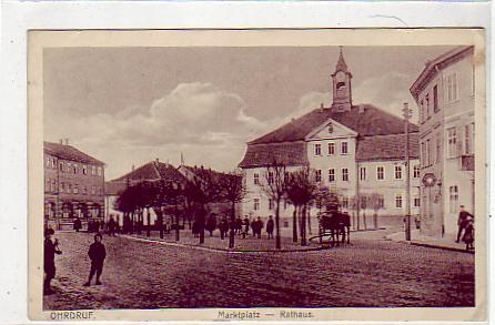 Ohrdruf in Thüringen Markt mit Rathaus 1915 Ohrdruf in Thüringen Markt mit Rathaus 1915