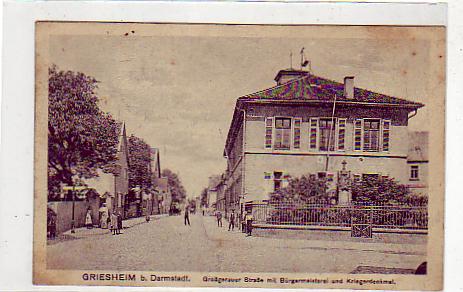 Grieseheim bei Darmstadt Großgerauer Straße ca 1915 Grieseheim bei Darmstadt Großgerauer Straße ca 1915